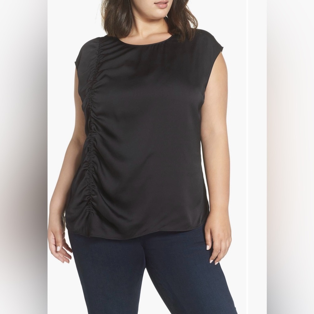 Sejour Black Ruched Women's Blouse